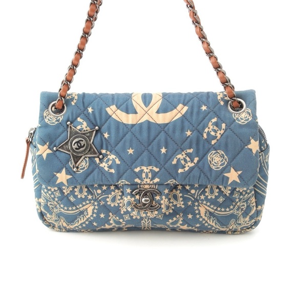 10.700 onsite ! Chanel Paris Dallas Blue Medium flap Bag - Picture 2 of 10